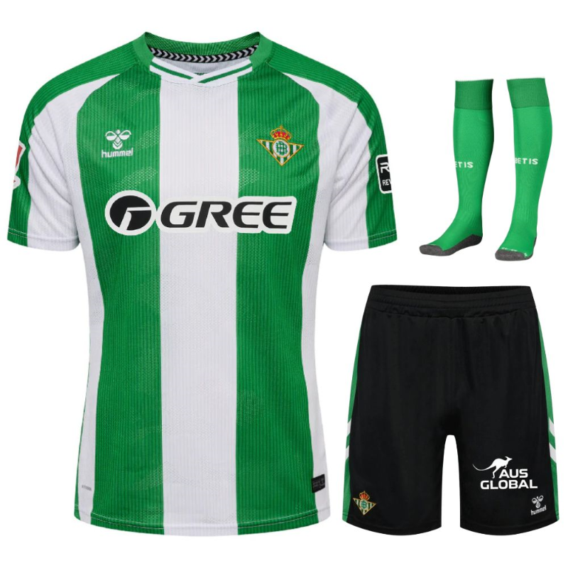Completo Bambino Real Betis 2025-2026 – Maglia Casa Verde e Bianco